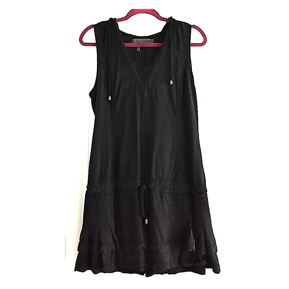 Sporty Black Hooded Dress
